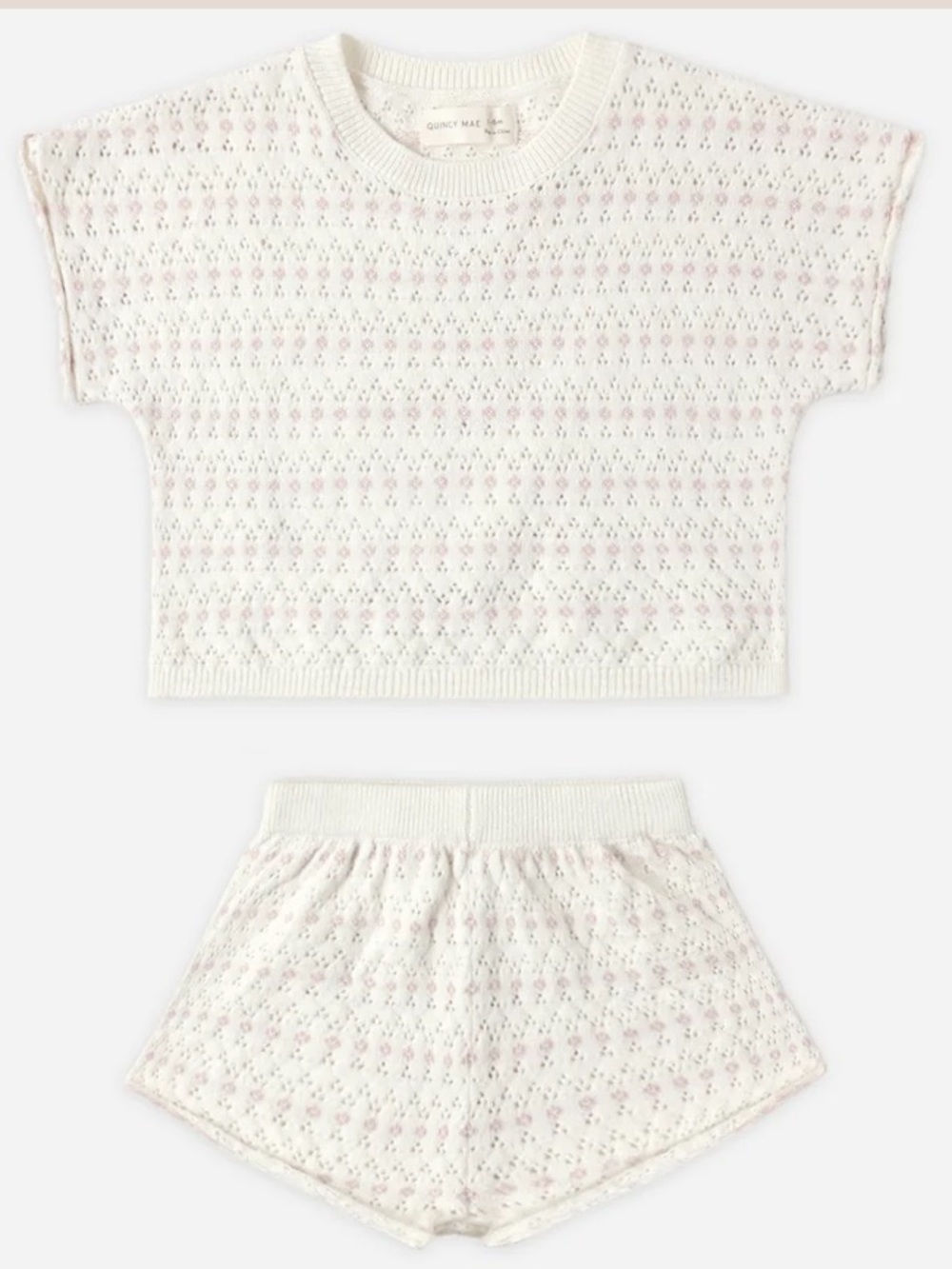 NWT Quincy Mae Relaxed Summer Knit Set in Ivory